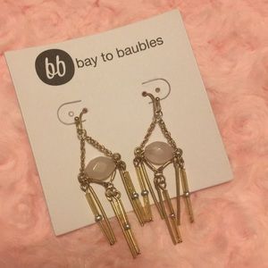 Bay to Bauble Dangly Earrings with Rose stones